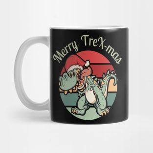 Merry T-Rex-Mas - Dinosaur Funny Holiday with Plaid Tyrannosaurus Rex Mug